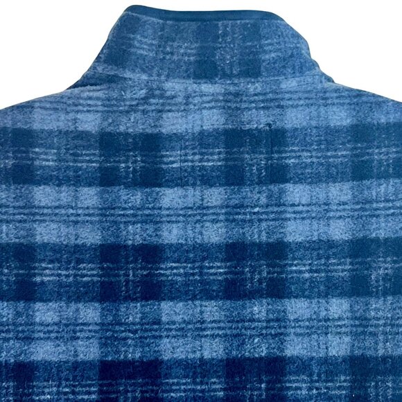 Men’s Blue Plaid 1/4 Zip Pullover Flannel Sweater XXL John Wayne Stock & Supply - Picture 7 of 11